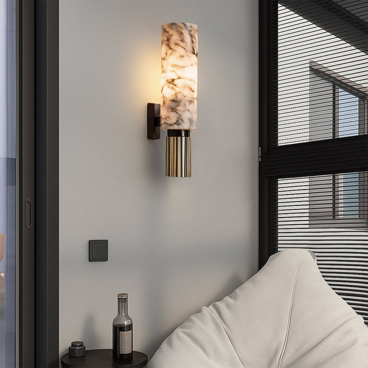 Copper-Stone Wall Light – Modern Natural LED Design
