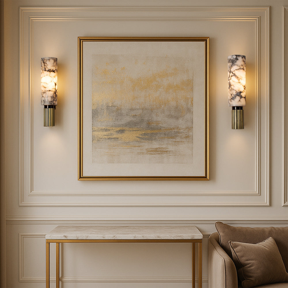 Copper-Stone Wall Light – Modern Natural LED Design