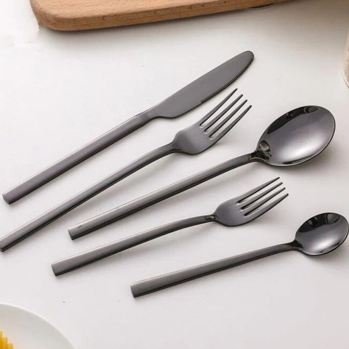 30-Piece Minimalist Stainless Steel Cutlery Set