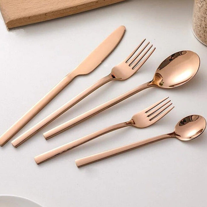 30-Piece Minimalist Stainless Steel Cutlery Set