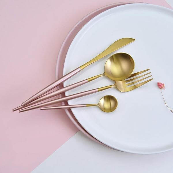 Modern Gold Cutlery Set 24-Piece