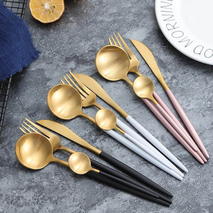 Modern Gold Cutlery Set 24-Piece