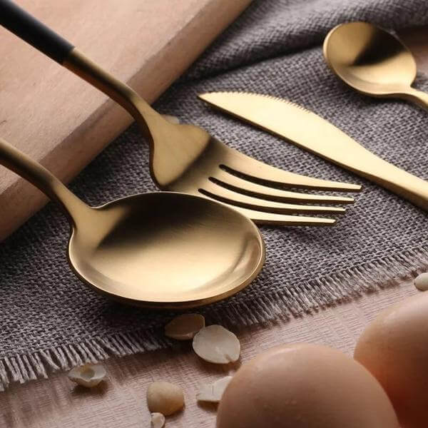 Modern Gold Cutlery Set 24-Piece