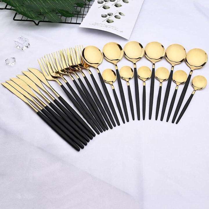 Modern Gold Cutlery Set 24-Piece