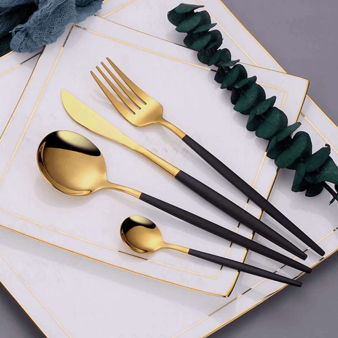 Modern Gold Cutlery Set 24-Piece