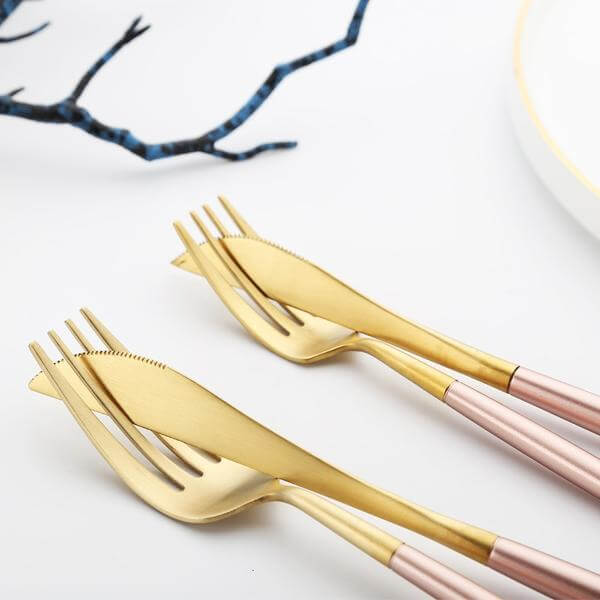 Modern Gold Cutlery Set 24-Piece