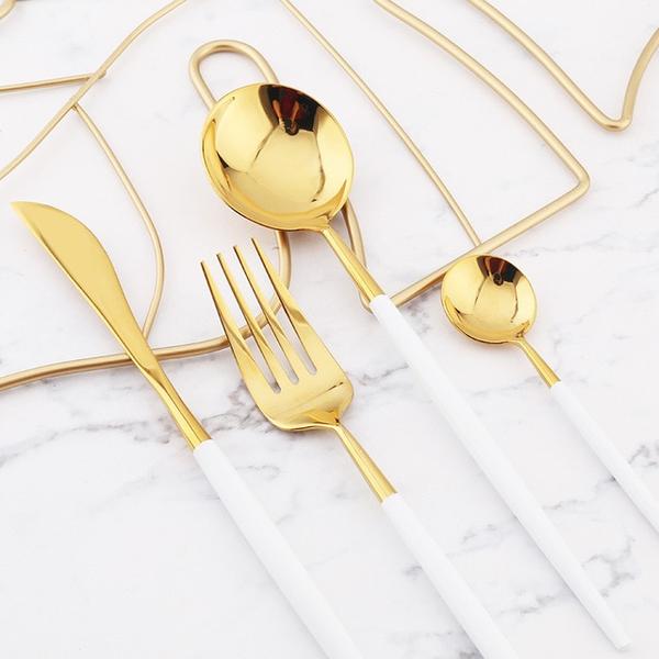 Modern Gold Cutlery Set 24-Piece