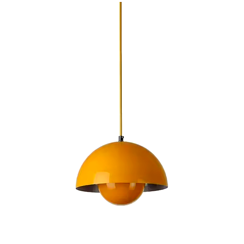 Modern Half Round Pendant Lamp – Nordic Flower Bud Design, LED Ceiling Light for Kitchen & Living Room
