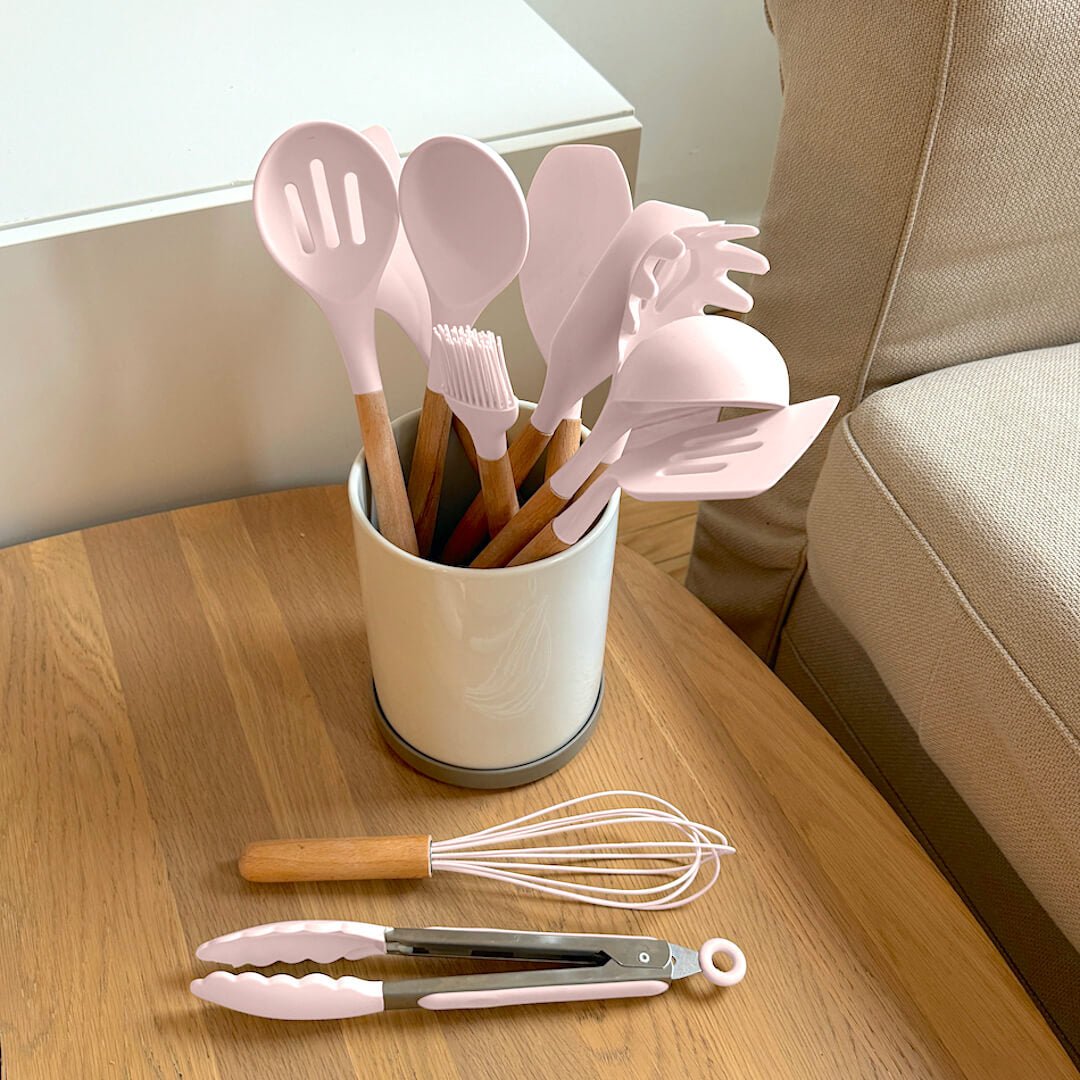 Silicone Kitchen Utensil Set – Heat-Resistant Kitchen Tools for Gentle Cooking