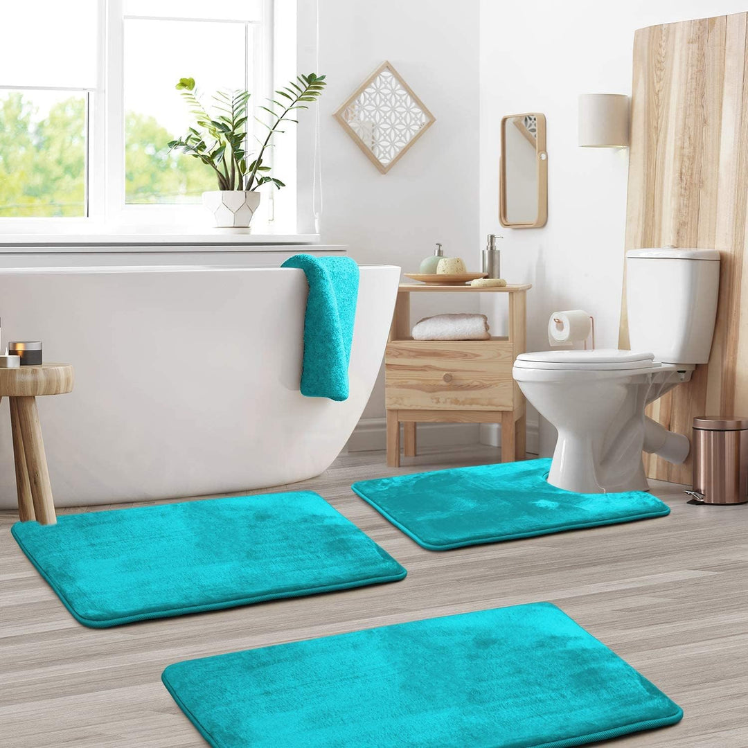 VelvaLuxe - Cotton Bath Mat Set, 3-Piece for Comfort