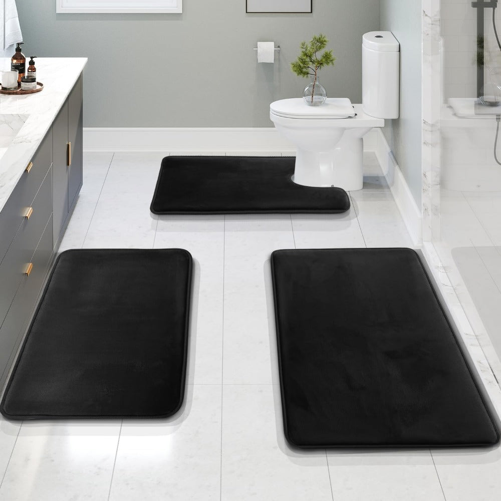 VelvaLuxe - Cotton Bath Mat Set, 3-Piece for Comfort